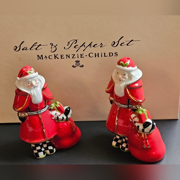 MacKenzie-Childs Other - Mackenzie Childs Santa Salt and Pepper Shakers
